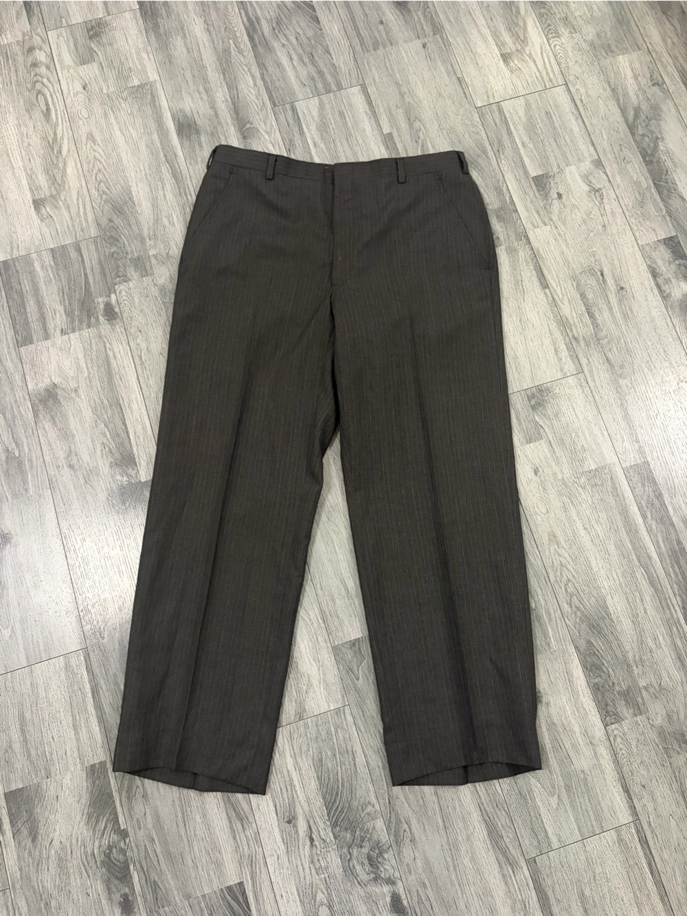 Christian Dior Monsieur Dark Gray Pinstripe Dress Pants